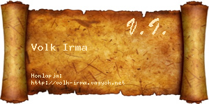 Volk Irma névjegykártya